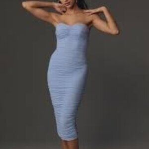 Dress The Population Strapless Sweetheart Ruched Fitted Dress Medium NWT $248